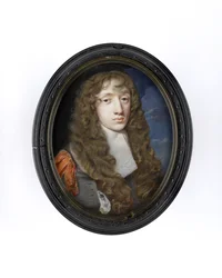 Porträttminiatyr av John Wilmot, 2:e earl av Rochester, ca 1660-5 (wc på veläng)